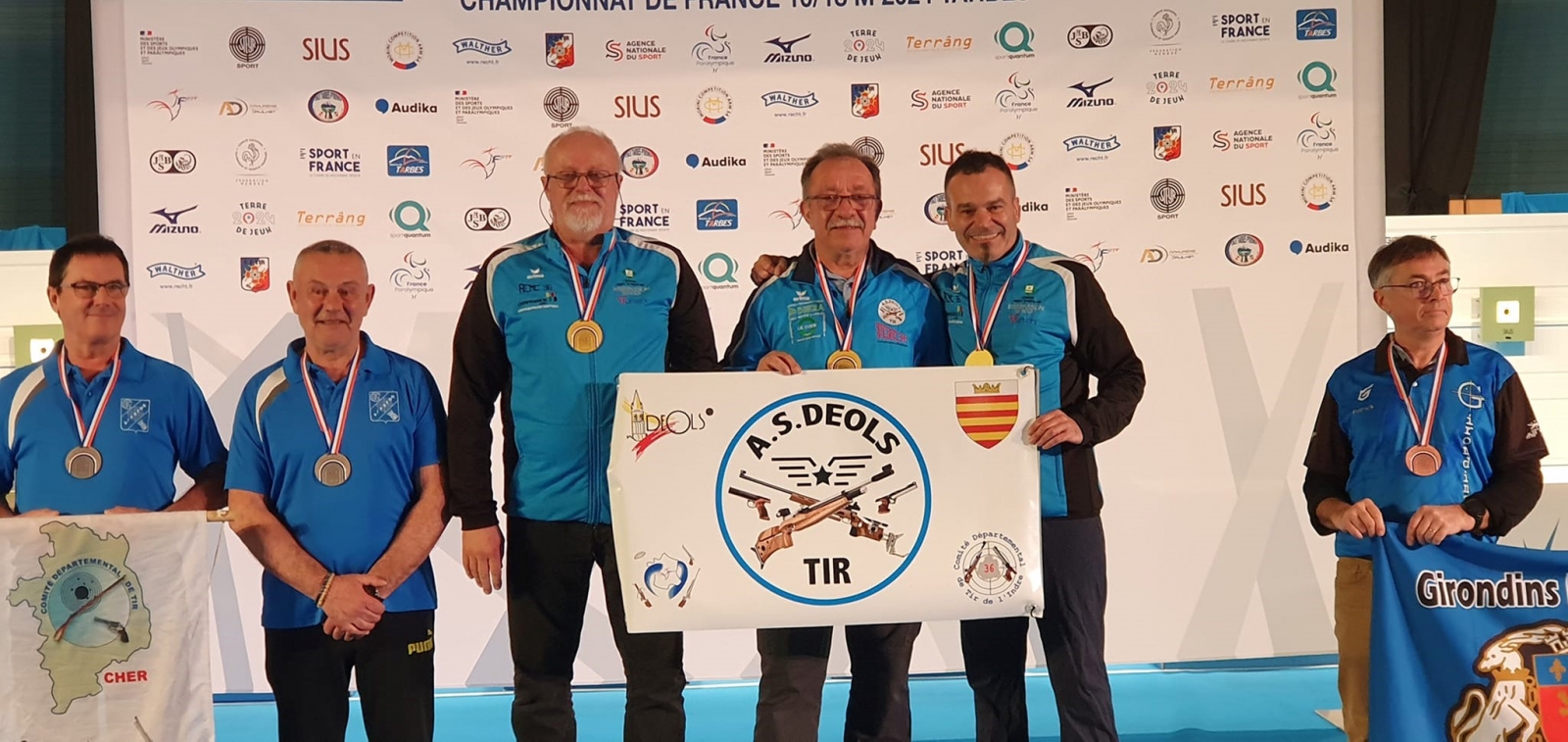 46 ème Championnat de France 10/18 mètres - Tarbes 2024 : L'A.S. Déoloises, Médaille d'Or en Equipe -  Pistolet Vitesse - S3