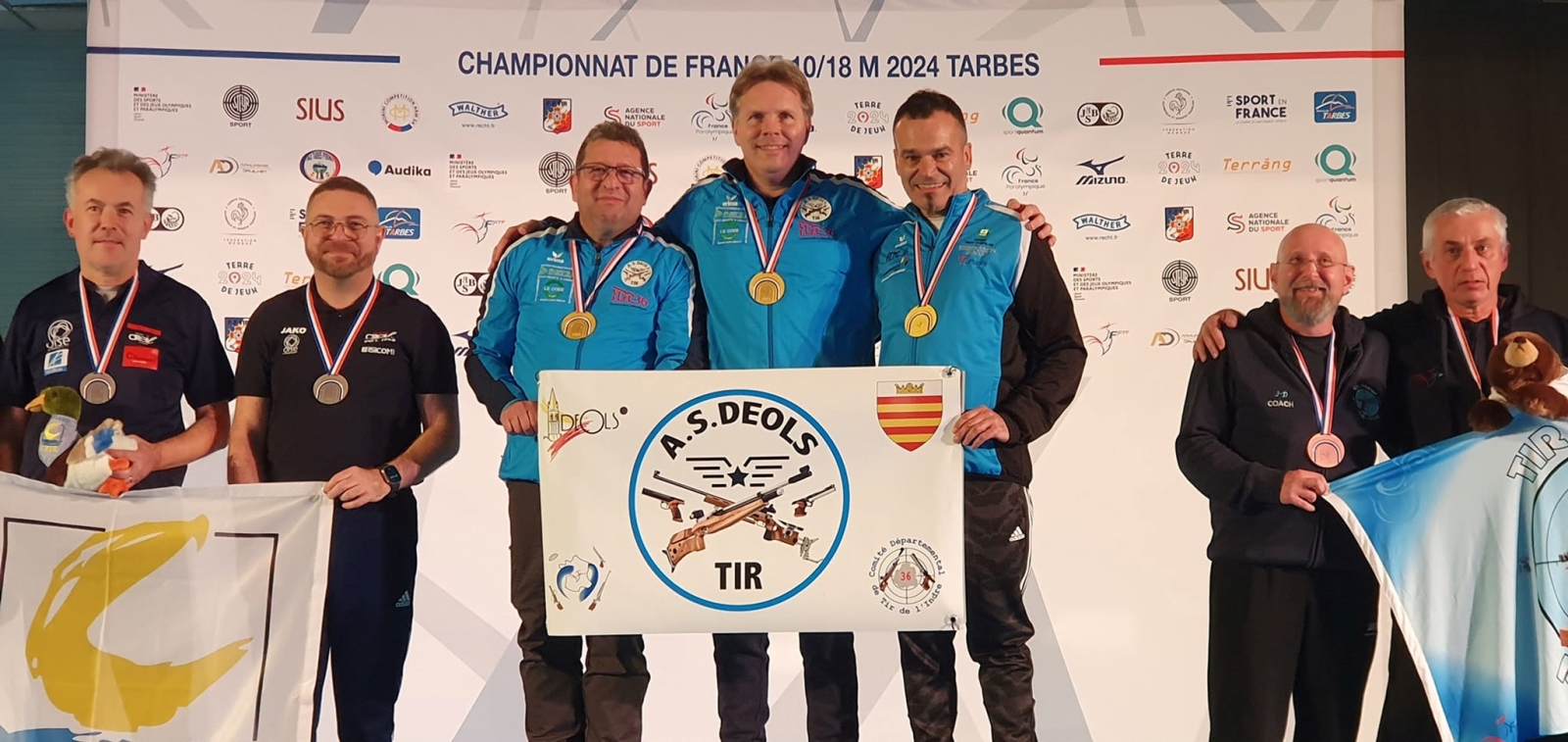 46 ème Championnat de France 10/18 mètres - Tarbes 2024 : L'A.S. Déoloises, Médaille d'Or en Equipe Pistolet Standard  - S2